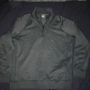 Men’s large gray 1/4 zip under armor sweater